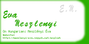 eva meszlenyi business card